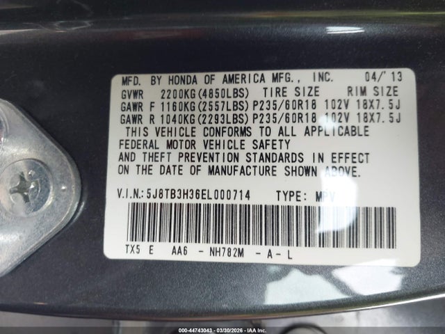 5J8TB3H36EL000714 Acura RDX