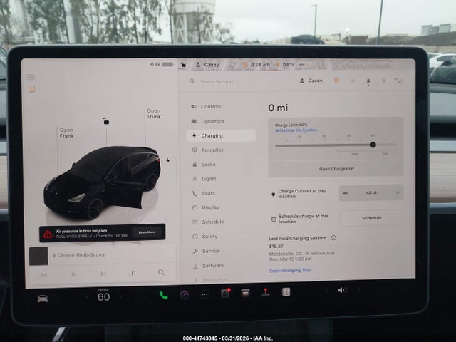 2023 Tesla Model Y Performance Dual Motor All-wheel Drive მანქანა იყიდება აუქციონზე, vin: 7SAYGDEF4PF808076, აუქციონის ნომერი: 44743045