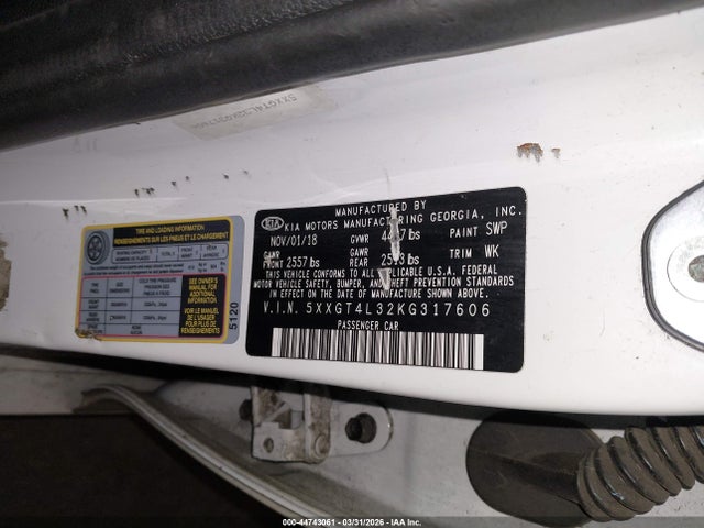 KIA Optima Lx 2019 5XXGT4L32KG317606 Image 9