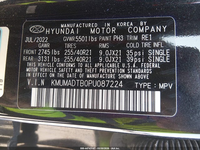 Aukcja sprzedaży 2023 Genesis Gv70 2.5t Awd, vin: KMUMADTB0PU087224, numer aukcji: 44743147