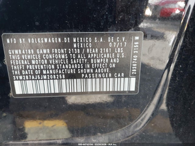 2018 VOLKSWAGEN JETTA 3VW2B7AJ5JM208258 Photo 8
