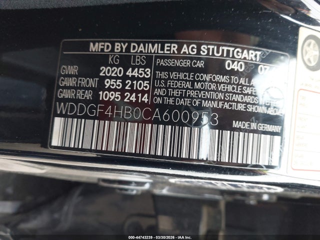 Aukcja sprzedaży 2012 Mercedes-benz C 250 Sport, vin: WDDGF4HB0CA600953, numer aukcji: 44743239