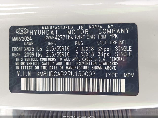 2024 HYUNDAI KONA KM8HBCAB2RU150093 Photo 8
