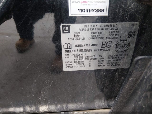 Aukcja sprzedaży 2017 Gmc Acadia Denali, vin: 1GKKNXLS1HZ276389, numer aukcji: 44743279