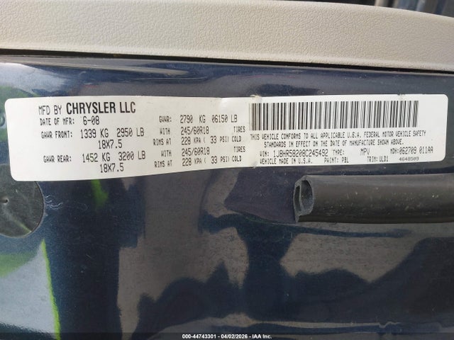 2008 JEEP GRAND CHEROKEE 1J8HR58208C245492 Photo 8