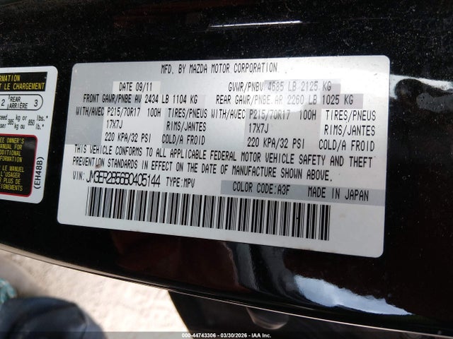 Aukcja sprzedaży 2011 Mazda Cx-7 I Sport, vin: JM3ER2B56B0405144, numer aukcji: 44743306