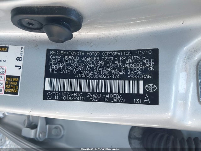 2010 TOYOTA PRIUS JTDKN3DU8A0237474 Photo 8