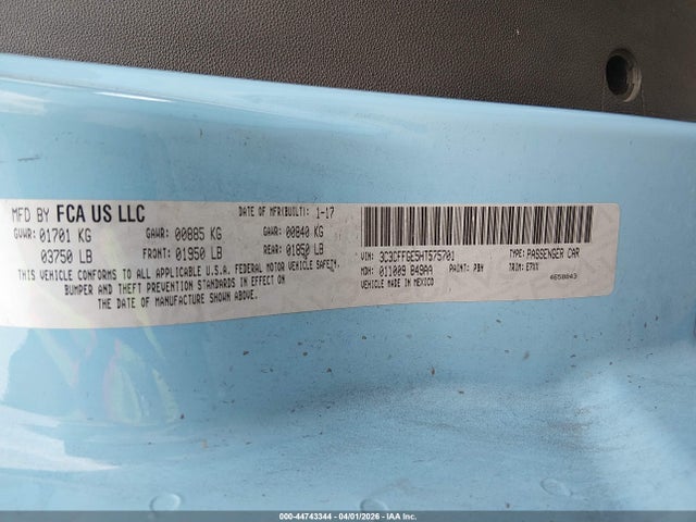 3C3CFFGE5HT575701 Fiat 500E BATTERY ELECTRIC