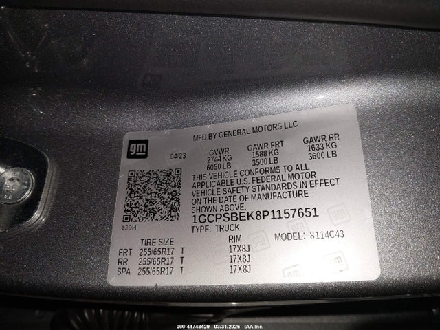 1GCPSBEK8P1157651 Chevrolet Colorado 2wd Short Box Wt