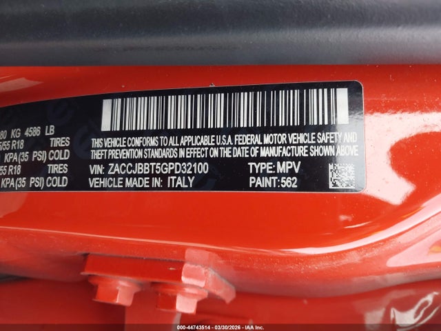 2016 JEEP RENEGADE ZACCJBBT5GPD32100 Photo 8