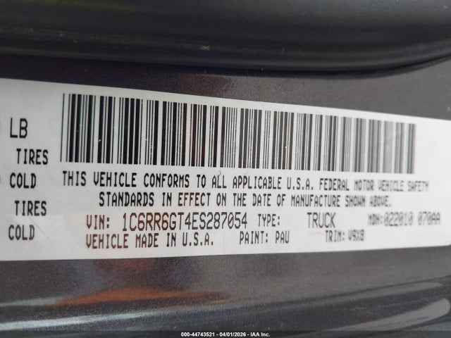 1C6RR6GT4ES287054 RAM 1500 Slt