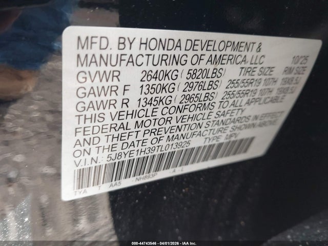 5J8YE1H39TL013925 Acura Mdx Standard