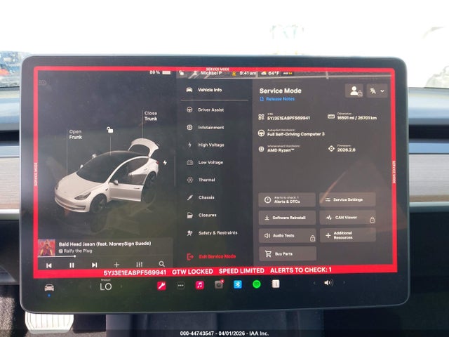 2023 Tesla Model 3 Rear-wheel Drive მანქანა იყიდება აუქციონზე, vin: 5YJ3E1EA8PF569941, აუქციონის ნომერი: 44743547