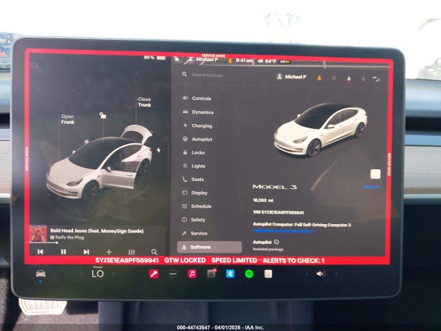 2023 Tesla Model 3 Rear-wheel Drive მანქანა იყიდება აუქციონზე, vin: 5YJ3E1EA8PF569941, აუქციონის ნომერი: 44743547