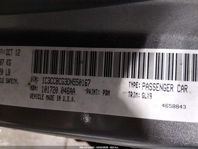 Продаж на аукціоні авто 2013 Chrysler 200 Limited, vin: 1C3CCBCG3DN550167, номер лоту: 44743592