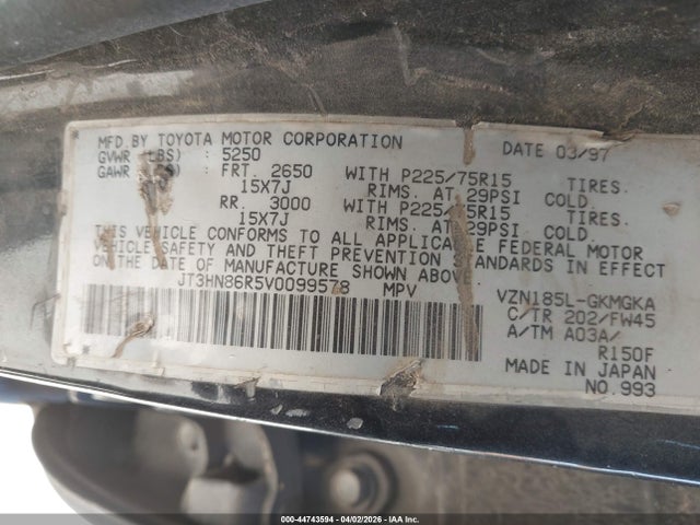 1997 TOYOTA 4RUNNER JT3HN86R5V0099578 Photo 8