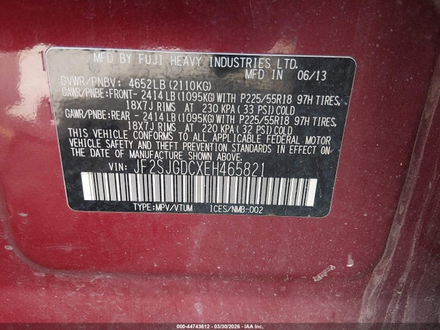 Aukcja sprzedaży 2014 Subaru Forester 2.0xt Premium, vin: JF2SJGDCXEH465821, numer aukcji: 44743612