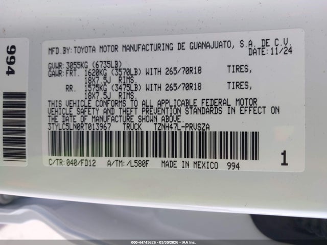 3TYLC5LN0RT013967 Toyota Tacoma Hybrid Trd Off Road