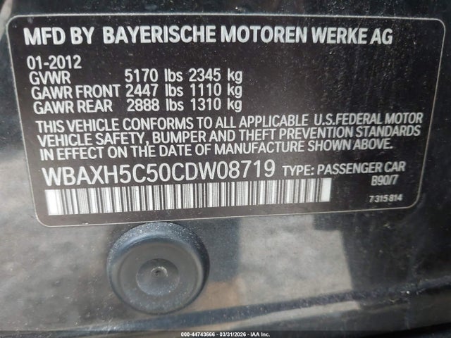 2012 BMW 528I WBAXH5C50CDW08719 Photo 8