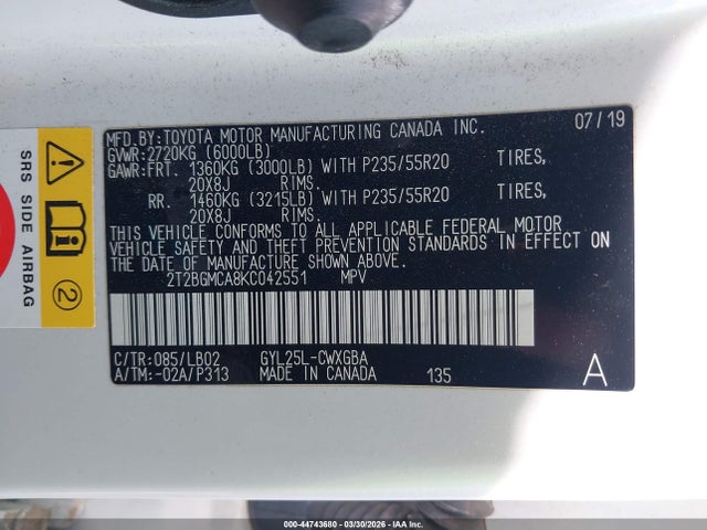 2019 LEXUS RX 450H 2T2BGMCA8KC042551 Photo 8