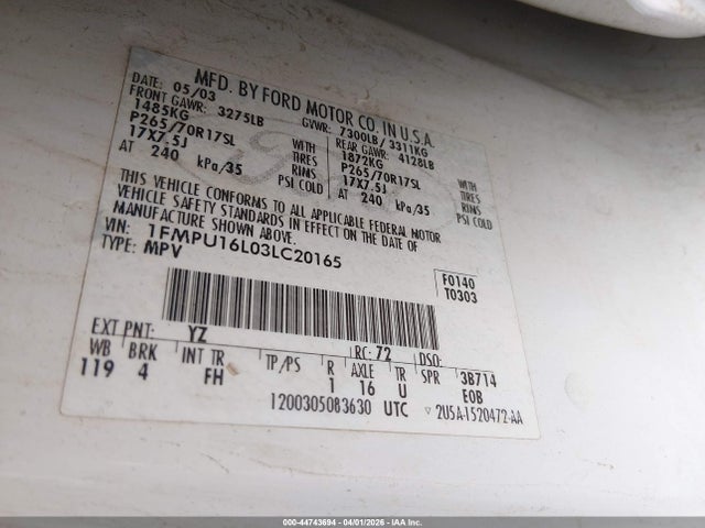 2003 FORD EXPEDITION 1FMPU16L03LC20165 Photo 8