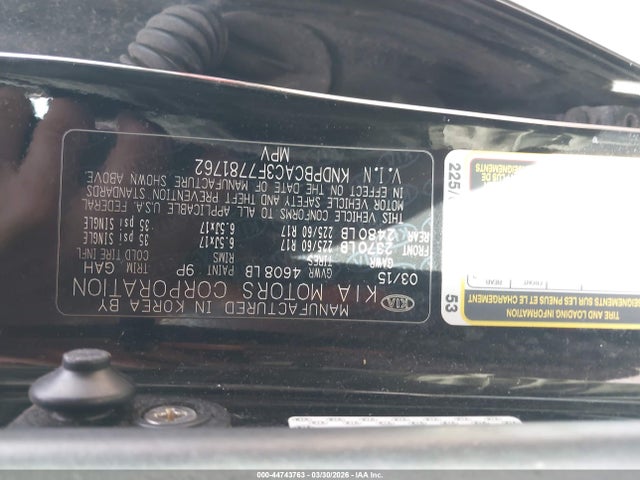 Aukcja sprzedaży 2015 Kia Sportage Lx, vin: KNDPBCAC3F7781762, numer aukcji: 44743763