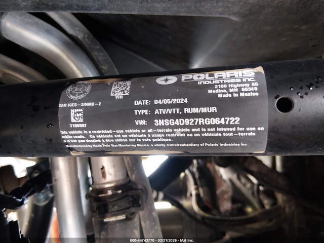 3NSG4D927RG064722 Polaris Rzr Turbo R 4 Ultimate