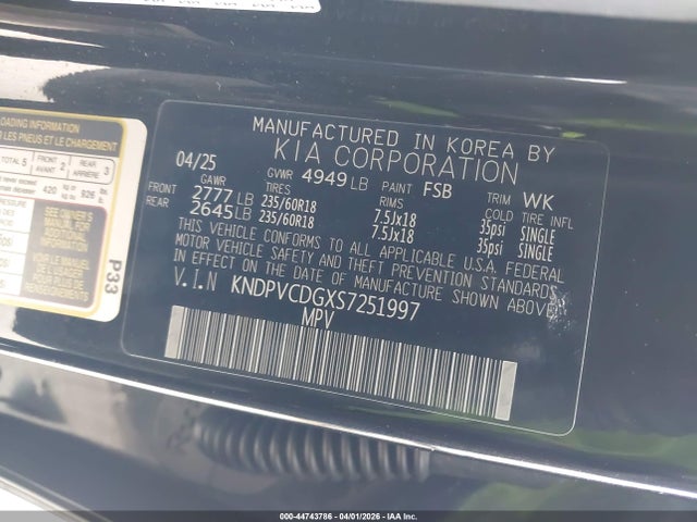 Продажа на аукционе авто 2025 Kia Sportage Hybrid Ex, vin: KNDPVCDGXS7251997, номер лота: 44743786