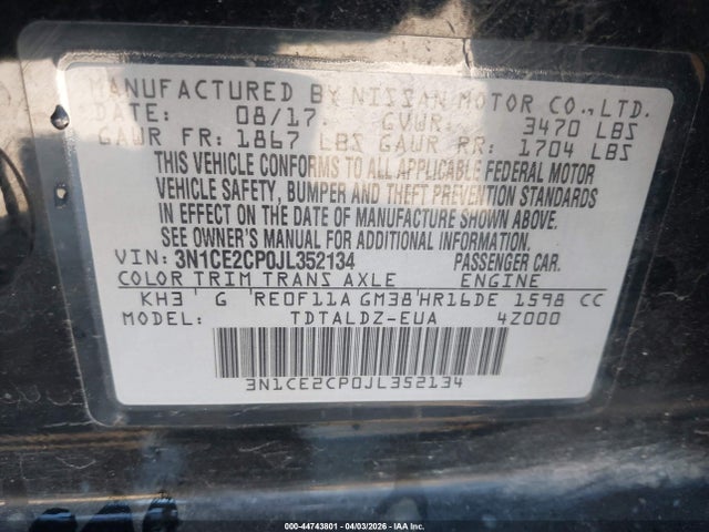 2018 NISSAN VERSA NOTE 3N1CE2CP0JL352134 Photo 8