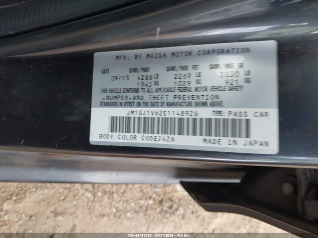JM1GJ1V62E1148926 Mazda Mazda6 I Touring