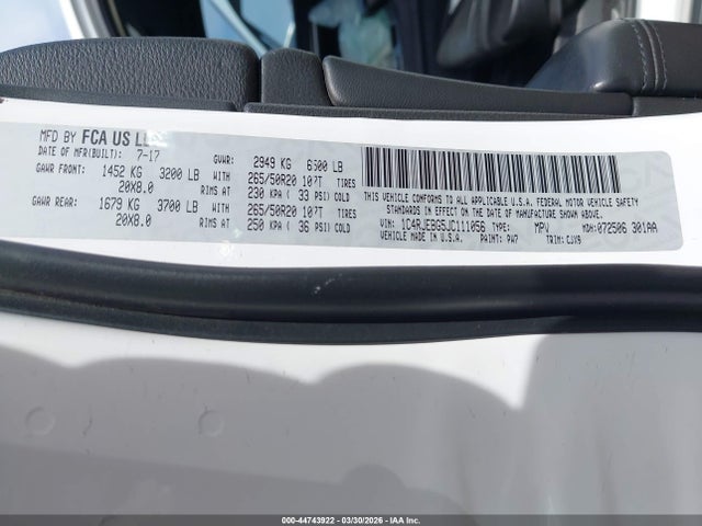 1C4RJEBG5JC111056 Jeep Grand Cherokee Limited 4x2
