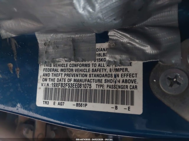 Aukcja sprzedaży 2014 Honda Civic Lx, vin: 19XFB2F53EE081075, numer aukcji: 44743930