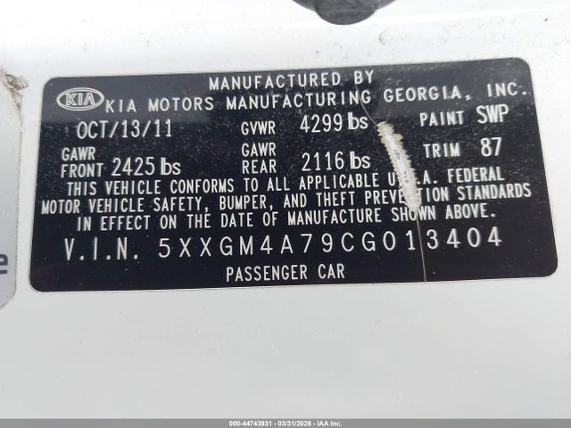 2012 KIA OPTIMA 5XXGM4A79CG013404 Photo 8