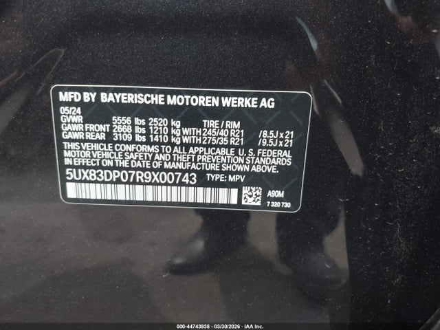 5UX83DP07R9X00743 BMW X3 M40i