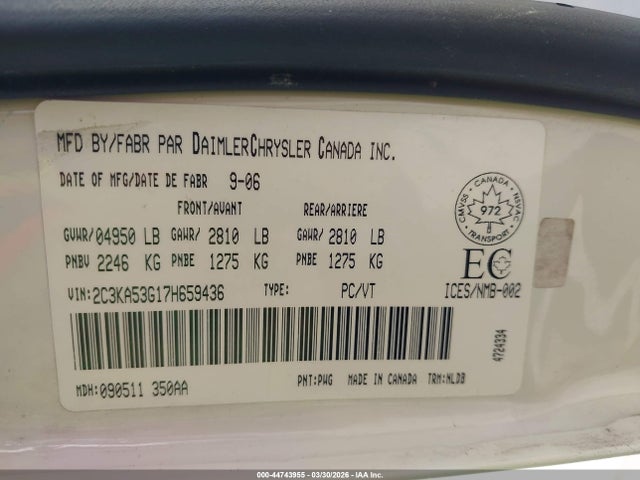 2007 Chrysler 300 მანქანა იყიდება აუქციონზე, vin: 2C3KA53G17H659436, აუქციონის ნომერი: 44743955