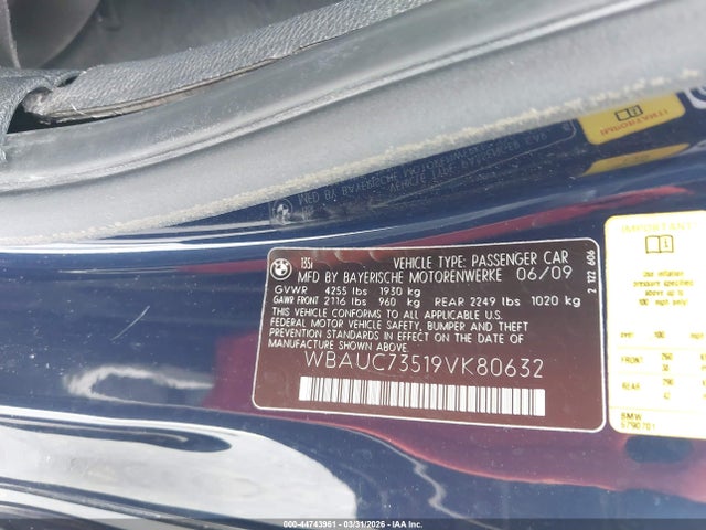 Продаж на аукціоні авто 2009 Bmw 135i, vin: WBAUC73519VK80632, номер лоту: 44743961