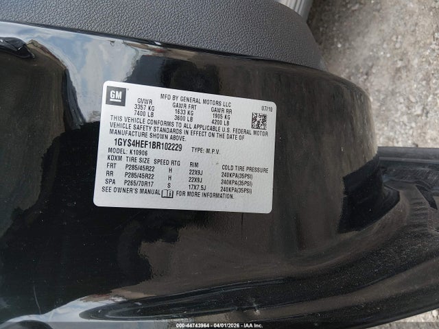 2011 CADILLAC ESCALADE ESV 1GYS4HEF1BR102229 Photo 8