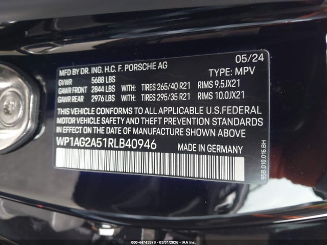 WP1AG2A51RLB40946 Porsche MACAN S