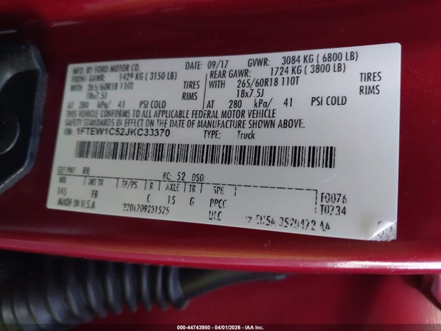 Ford F-150 Xlt 2018 1FTEW1C52JKC33370 Image 9