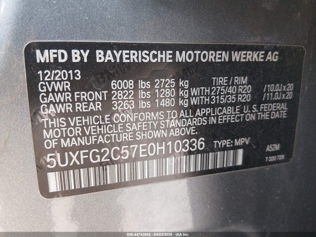 2014 BMW X6 5UXFG2C57E0H10336 Photo 8