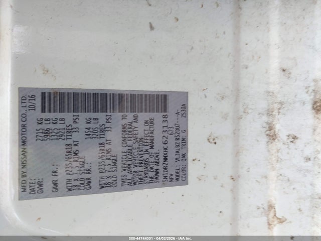 Nissan Pathfinder S 2017 5N1DR2MNXHC623138 Image 9