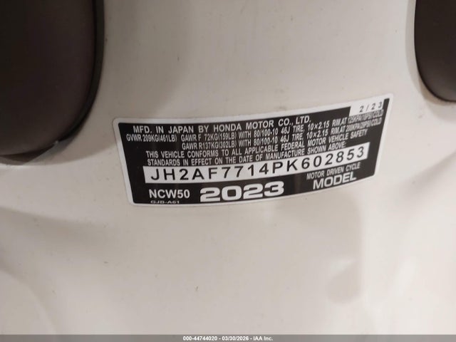 JH2AF7714PK602853 Honda NCW50