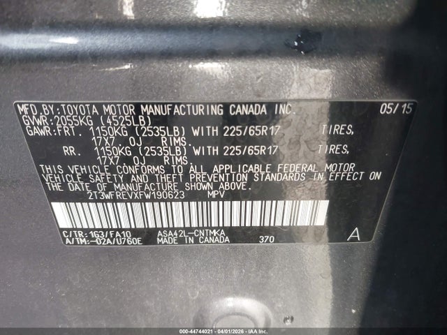 2015 TOYOTA RAV4 2T3WFREVXFW190623 Photo 8