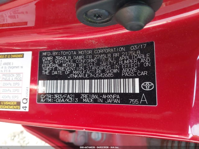 JTNKARJE7HJ542685 Toyota COROLLA IM