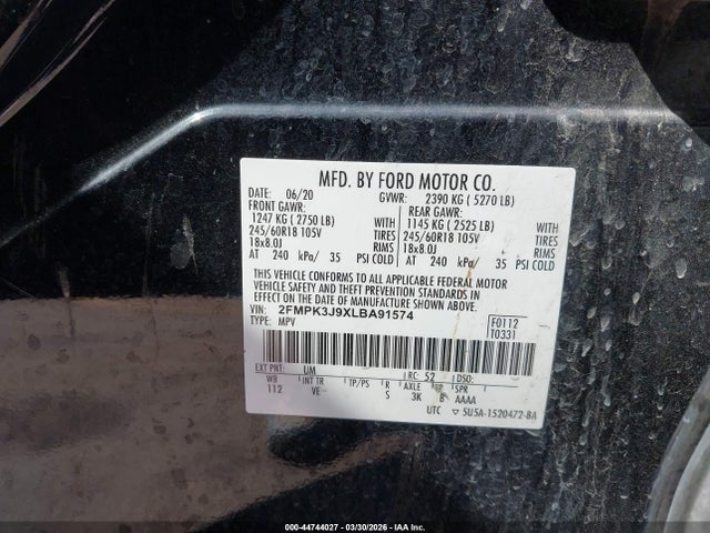 2FMPK3J9XLBA91574 Ford EDGE SEL