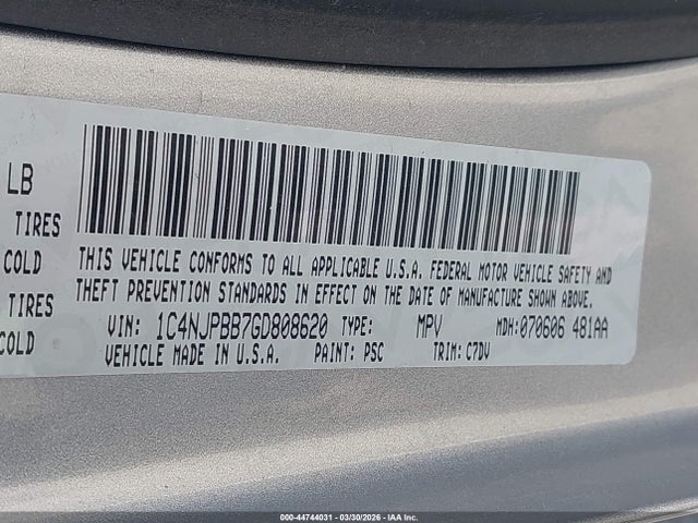 Aukcja sprzedaży 2016 Jeep Patriot Sport, vin: 1C4NJPBB7GD808620, numer aukcji: 44744031