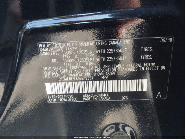 Toyota Rav4 Xle 2018 2T3WFREV1JW479334 Image 9