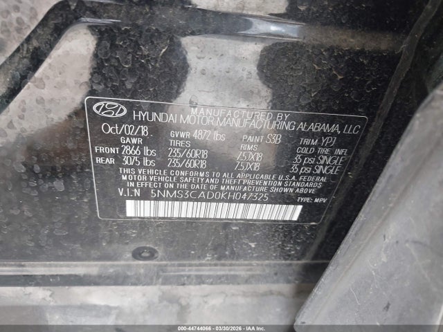 Hyundai Santa Fe Sel Plus 2019 5NMS3CAD0KH047325 Image 9
