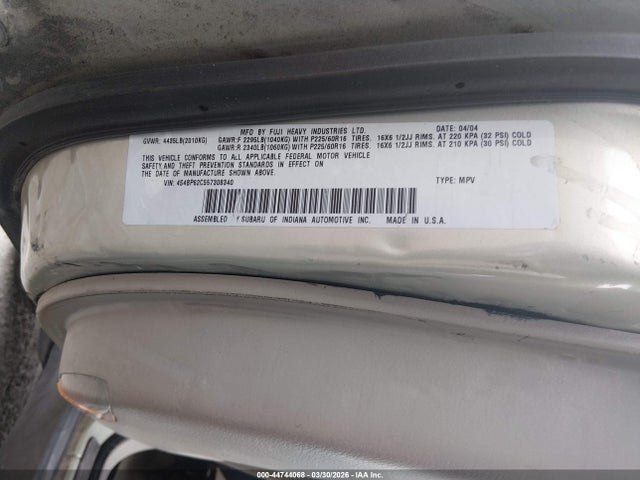 2005 SUBARU OUTBACK 4S4BP62C557308340 Photo 8