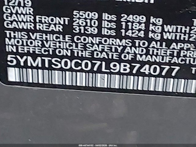 Продаж на аукціоні авто 2020 Bmw X3 M, vin: 5YMTS0C07L9B74077, номер лоту: 44744102